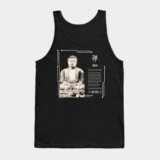 Japanese Zen Buddhism Spiritual Meditation Kanji Characters 649 Tank Top